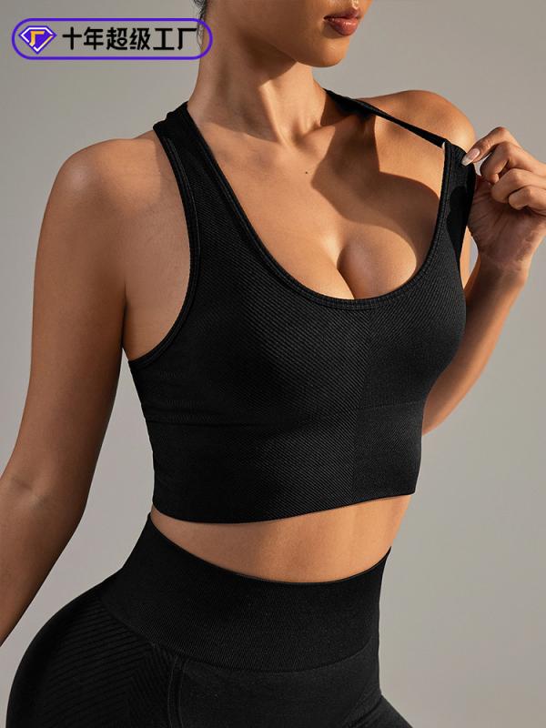 タンクトップ レディース スポーツブラ Uネック 速乾 ヨガウェア トレーニング ジム ランニング ウェア 無地 スタイルアップ インナー
