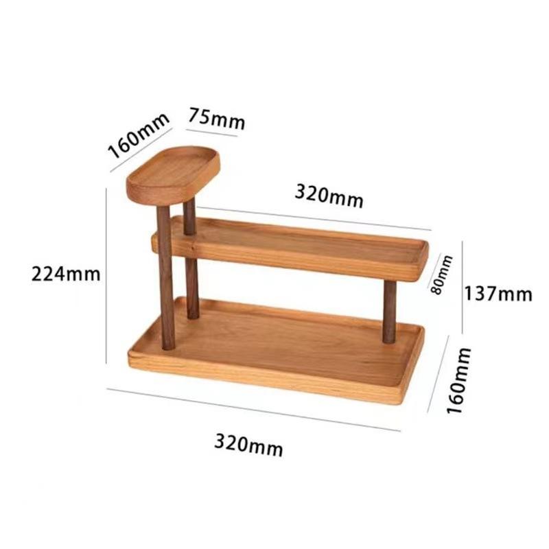 香水置き 多層 卓上小物入れ 寝室 化粧品収納 浴室 スキンケア収納 胡桃木 おしゃれ