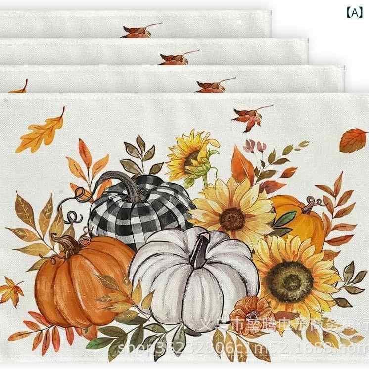 ランチョンマット 亜麻 リネン テーブルマット ホームパーティー 結婚式 4枚セット 6枚セット 秋冬