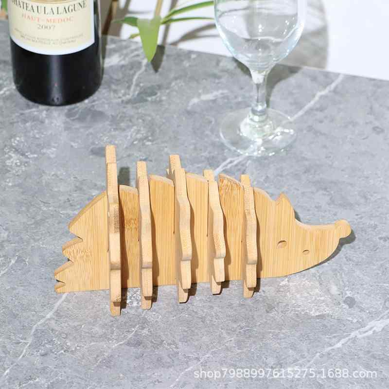 鍋敷き 木製 動物 かわいい 断熱 耐熱 キッチン用 ホーム おしゃれ コースター カップ 鍋 ボウル マット アニマル テーブルマット