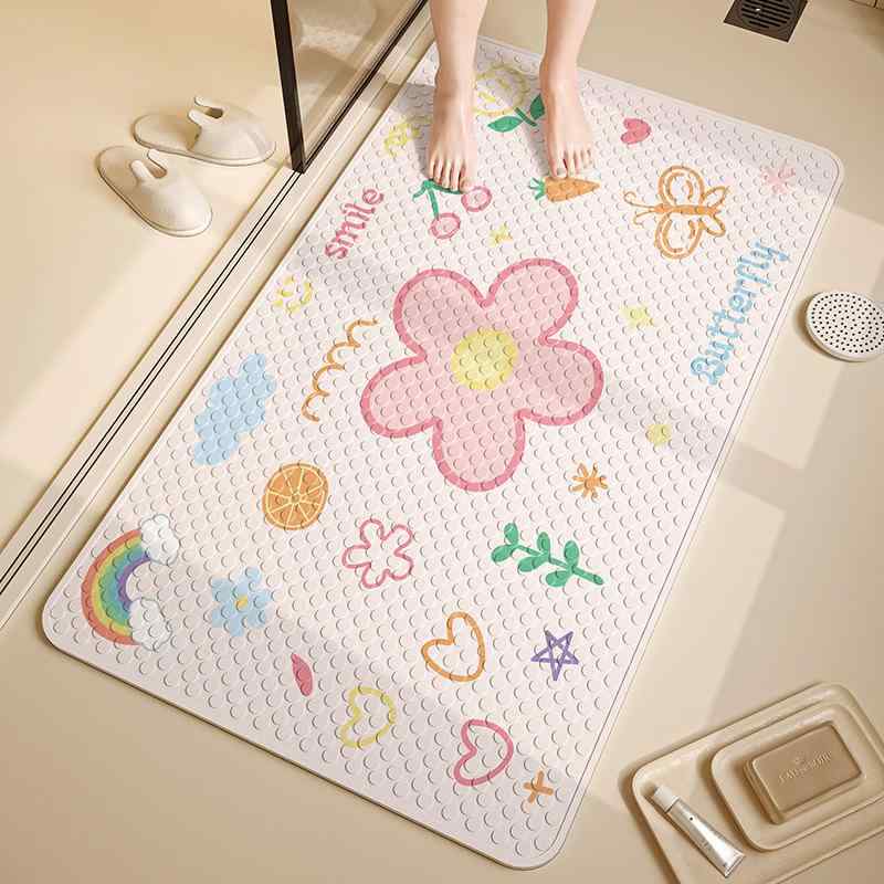 マット 浴室 子供用 滑り止め 洗面所 お風呂 転倒防止 吸盤付き シャワー室 正方形