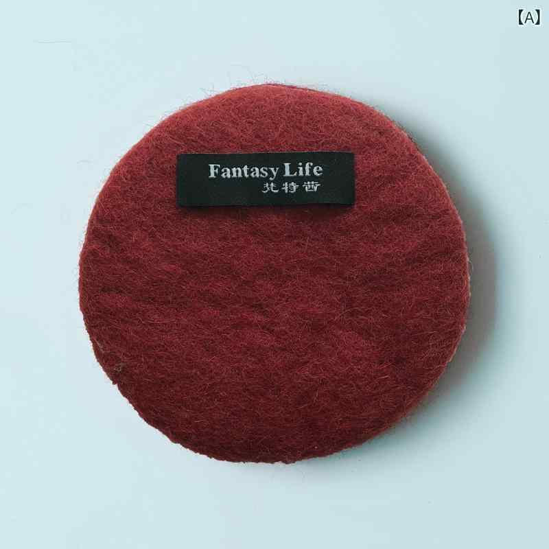 グラスマット 日本産 ニュージーランドウール 手作り コースター 断熱マット シンプル かわいい おしゃれ ウール あったか 秋冬2