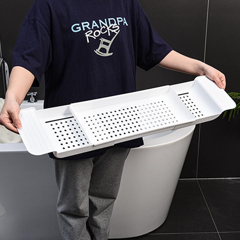 風呂 ラック 伸縮式 バスタブトレー バス用品 浴室 整理棚 多機能 収納棚 バスタブラック 小物置き 水切り 浴槽