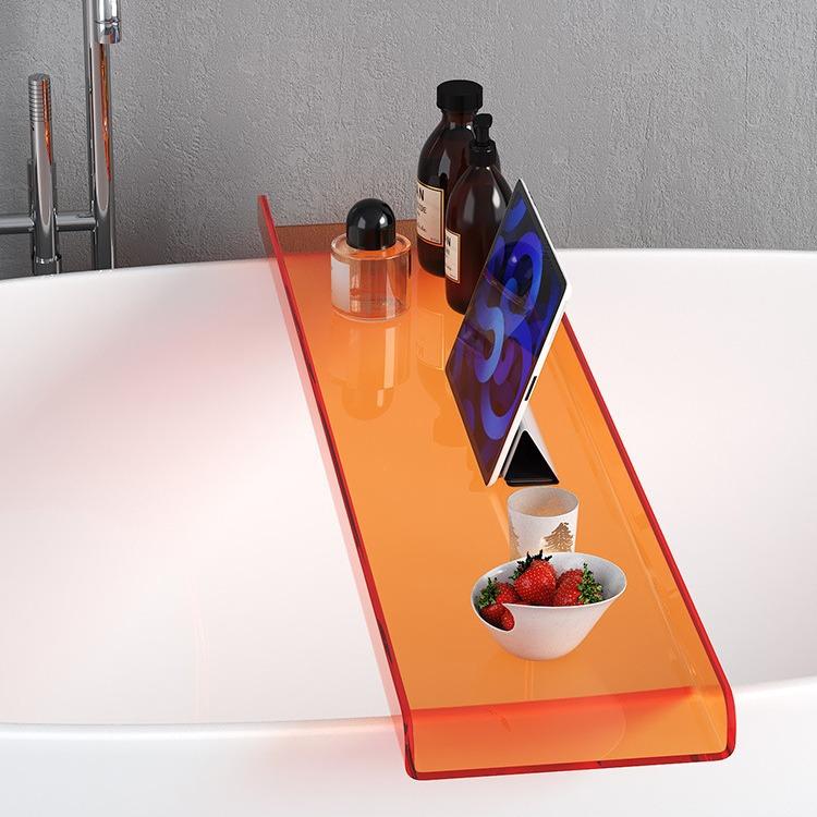 バスグッズ バスラック アクリル製 浴室用ラック 多色 浴室収納 バスタブトレー 伸縮式 半身浴