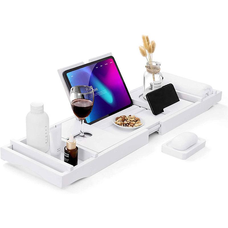 風呂 ラック 竹製 バスタブ トレー 伸縮式 浴室 収納 カラー選択可能 バスラック