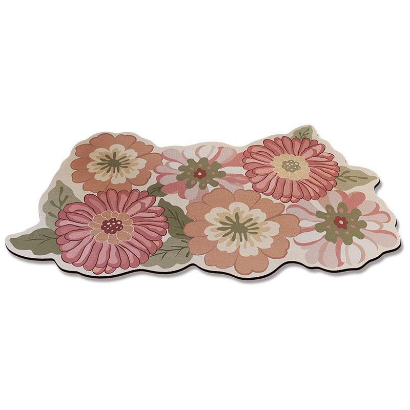 2バスマット 珪藻土 吸水 速乾 防滑 ソフト 浴室 洗面所 扇形 コーナー