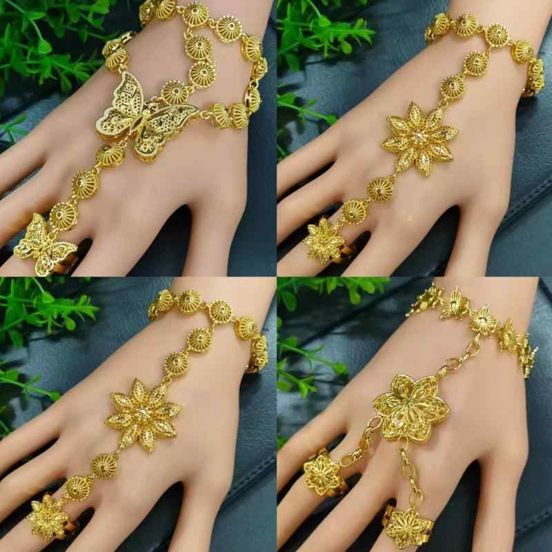 White Coral - 指輪 ブレスレット レディース 女性用 バタフライ 蝶 手の甲 チェーンブレスレット アクセサリー おしゃれ かわいい 個性的