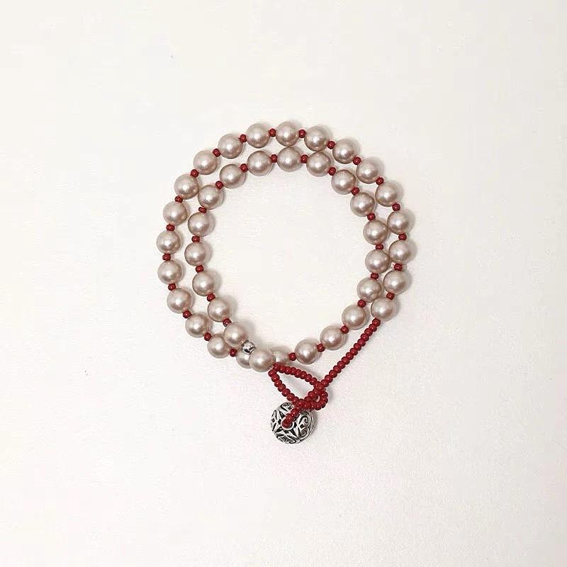 ブレスレット レディース 豪華感 手飾り 上品 小さめ レッド 赤