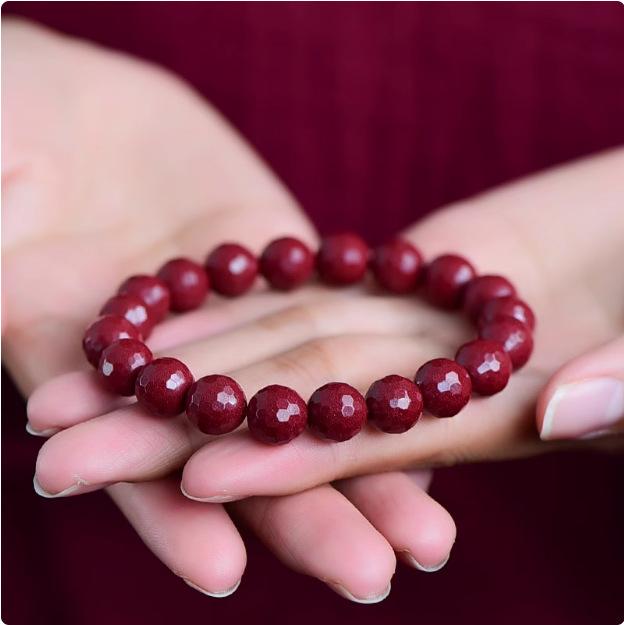 ブレスレット レディース 辰砂 カット菱形 ジルコニア 平安 ラッキーアイテム 紫金砂 お守り