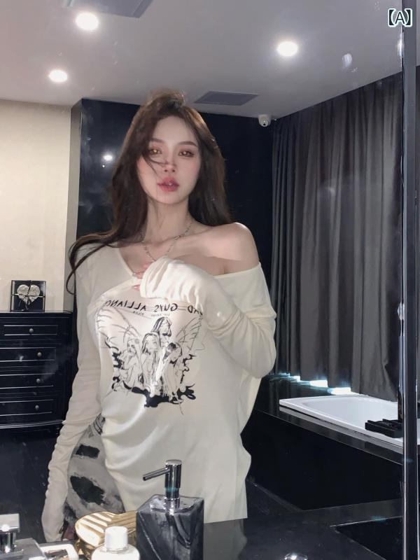 Tシャツ レディース ラウンドネック 長袖 ア...の紹介画像2