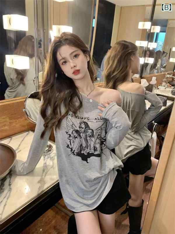 Tシャツ レディース ラウンドネック 長袖 ア...の紹介画像3