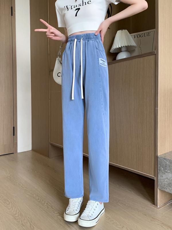 デニム レディース デニムパンツ 春夏 ジーンズ ハイウエスト ゆったり 接触冷感 ジーパン ワイド レトロ かわいい 美脚