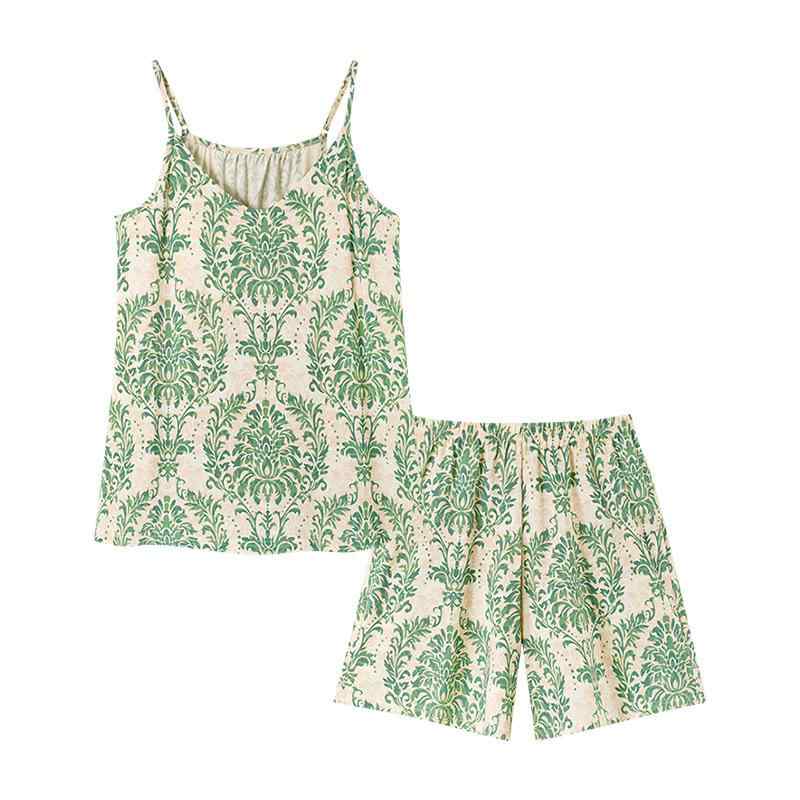 パジャマ レディース モダール 夏 キャミソール ショートパンツ 接触冷感 部屋着 ルームウェア リラックス ゆったり かわいい 外出可能 ブラパッド付き