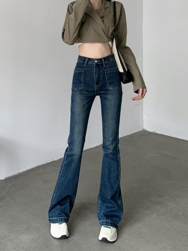 樂天商城 - ジーンズ レディース デニム レトロ 美脚 着痩せ スタイルアップ ブーツカット ラッパ ズボン カジュアル 秋冬