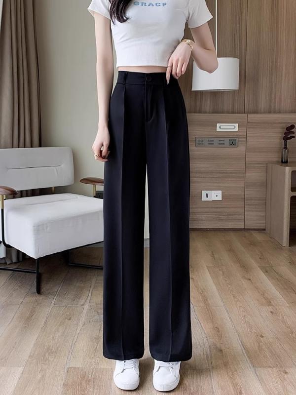 ワイドパンツ レディース 小柄 春 高見え ゆったり ハイウエスト 梨型体型 カジュアル きれいめ 美脚 脚長 スラックス