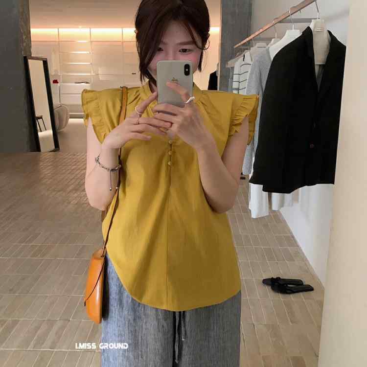 樂天商城 - シャツ レディース ノースリーブ 亜麻 リネン ブラウス ゆったり かわいい 接触冷感 トップス 春夏