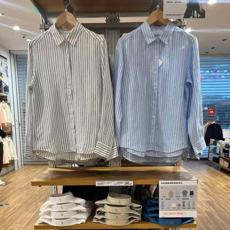 樂天商城 - シャツ レディース フレンチリネン ストライプ 長袖 薄手 エアコン 対策 トップス ブラウス 羽織り