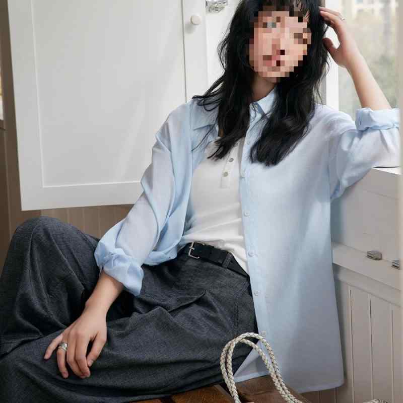 シャツ レディース リネンブレンド 接触冷感 薄手 トップス 涼しい 快適 紫外線対策 冷房対策 ゆったり 普段使い