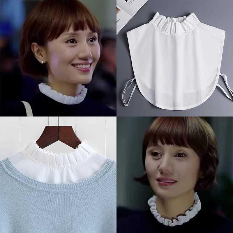 ニット レディース つけ襟 秋冬 レース フリル 付け襟 ブラウス 重ね着風 ニット ハイネック