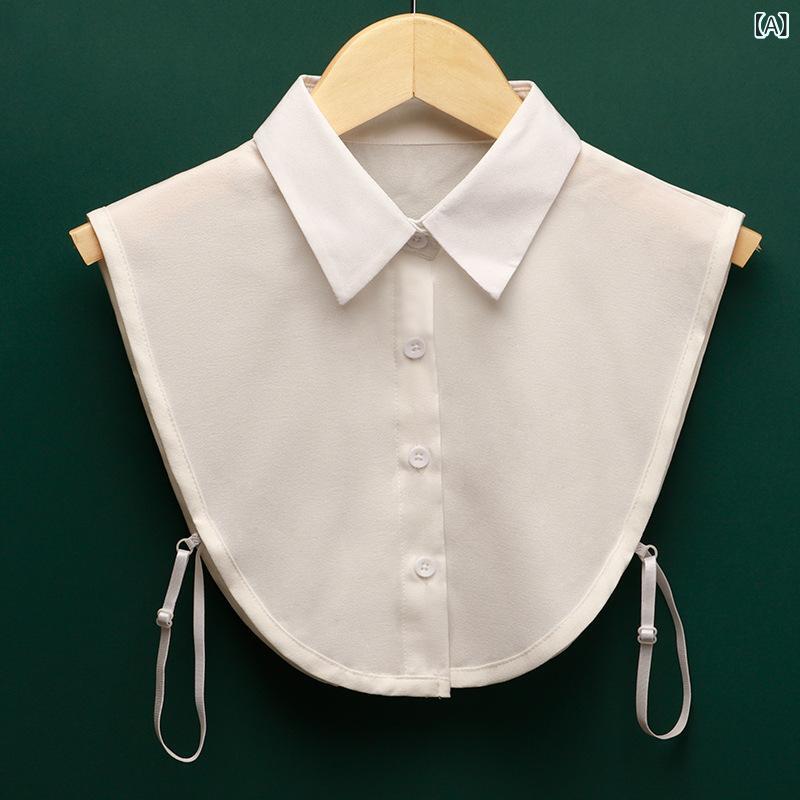 付け襟 レディース 多機能 シャツ 付け 襟 秋冬 ニット装飾 トップス ブラウス ドール襟 2