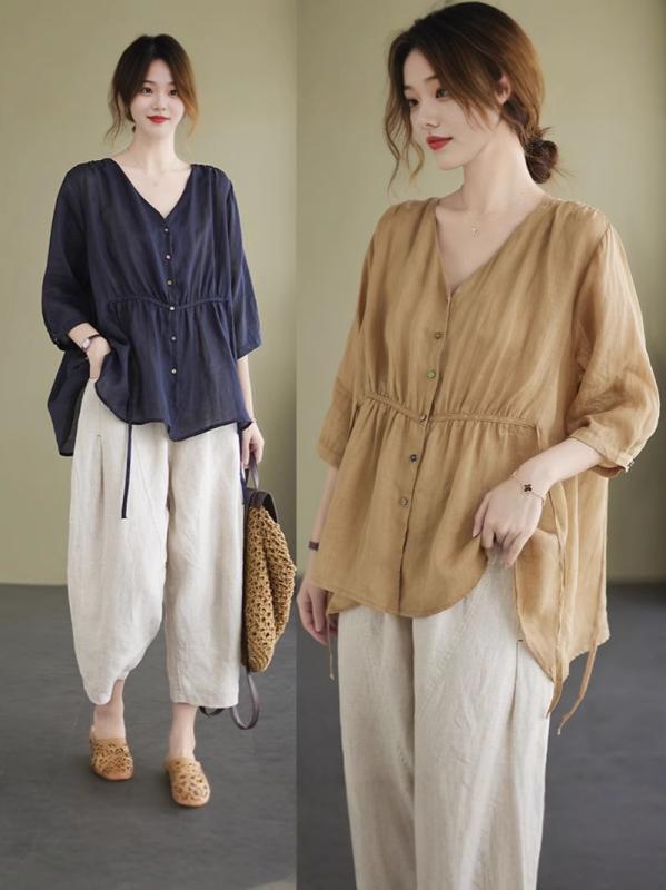 シャツ レディース 大きいサイズ 春秋 2点セット カジュアル トップス おしゃれ 普段使い リラックス ゆったり