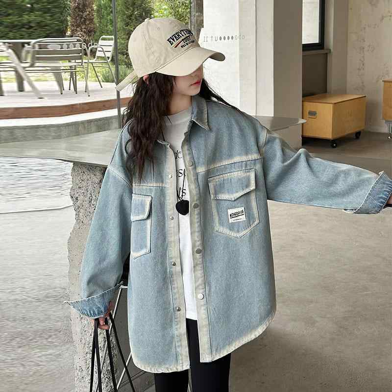 子供服 Gジャン デニム ジャケット 女の子 春秋 グラデーション カラー おしゃれ かわいい シャツ アウター 大 童