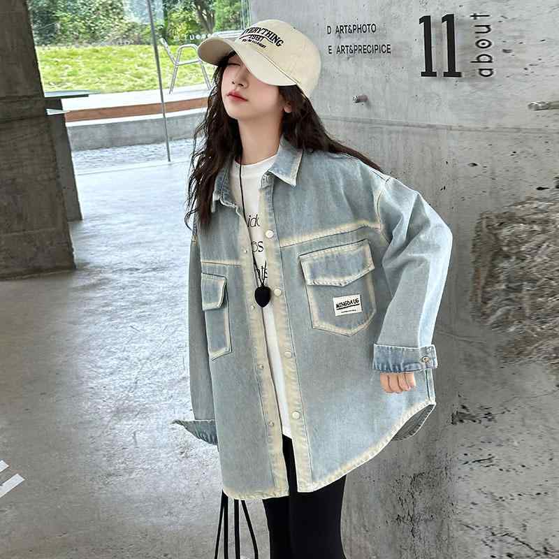 ジャケット キッズ 子供服 春秋 デニム アウター 女の子 韓国 おしゃれ 通学着 デニムシャツ・スタイル: 韩版・領型: 方领・袖丈: 長袖・主な素材: デニム・主な素材の含有量: 90%・適用性別: 女・・柄: 無地・生地: 柔らかい加工・要素: ・適合シーズン: 春秋.春季.秋季・色: デニムカラー.白・適合身長: 120cm.130cm.140cm.150cm.160cm.170cm・対象年齢: 中・高学年(8歳以上.140cm以上)