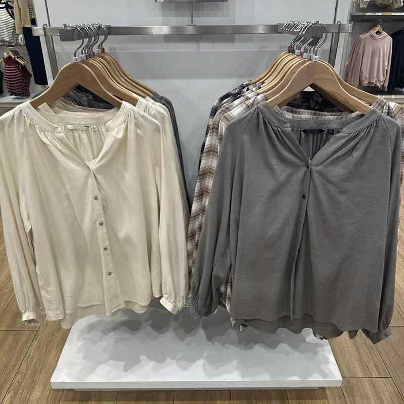 シャツ レディース 長袖 柔らかフランネル ギャザーブラウス 薄手 冷房対策 カーディガン