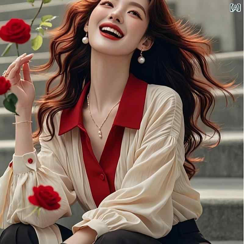 シャツ レディース 春夏 雪紡 ブラウス 長袖 襟付き トップス 小柄 上品 きれいめ オフィス カジュアル