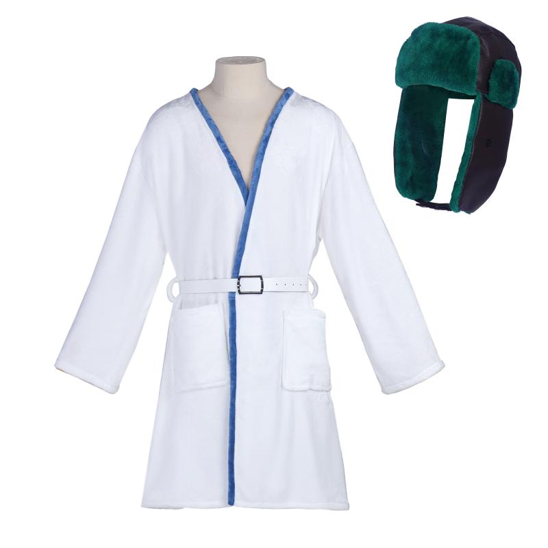 パジャマ レディース 秋冬 部屋着 寝巻 ルームウェア バスローブ 白 長袖 無地 ウエストリボン 暖かい かわいい