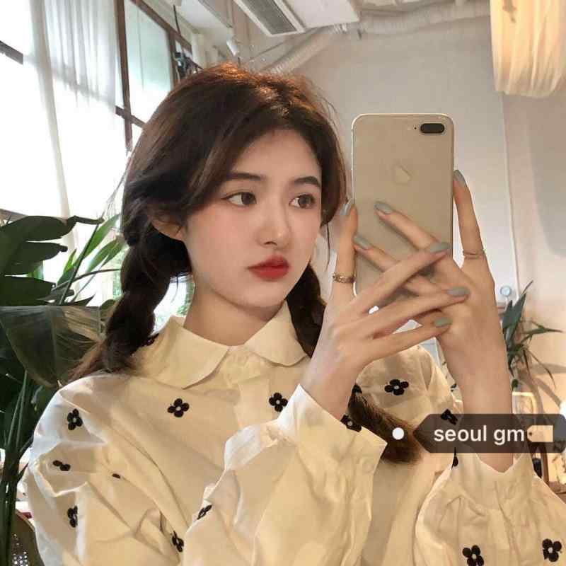 シャツ レディース 韓国 抽绳 絞り 泡泡袖 パフスリーブ 小花柄 フラワープリント レトロ ゆったり かわいい ガーリー トップス ブラウス