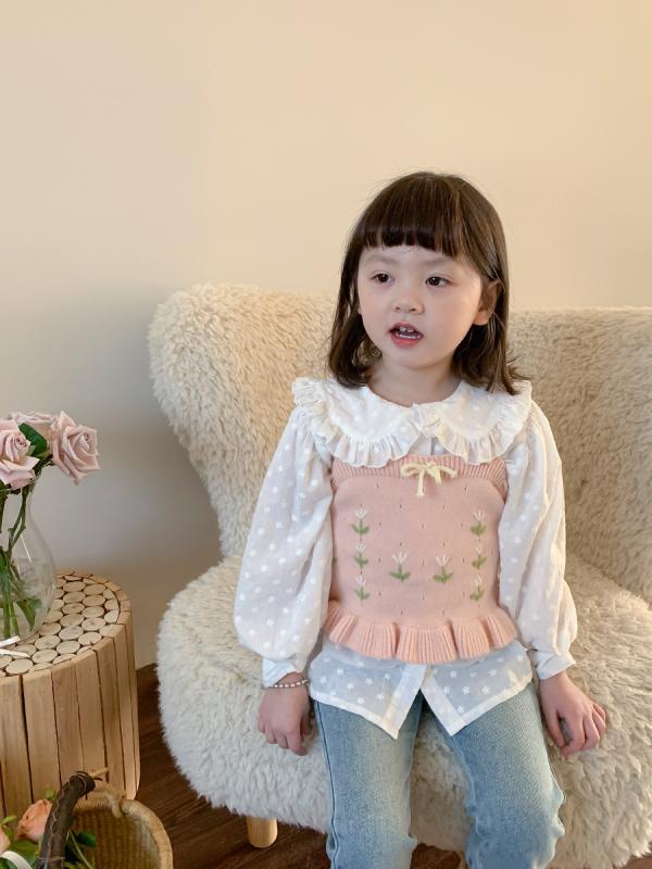 子供服 キッズ 女の子 セットアップ 春夏 ベスト シャツ パンツ 韓国 かわいい