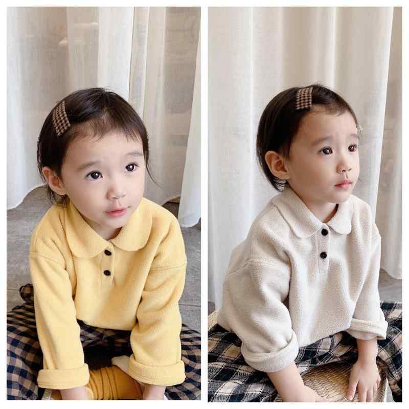 シャツ キッズ 子供用 韓国 ベルベット ネルシャツ ブラウス 秋冬 かわいい2