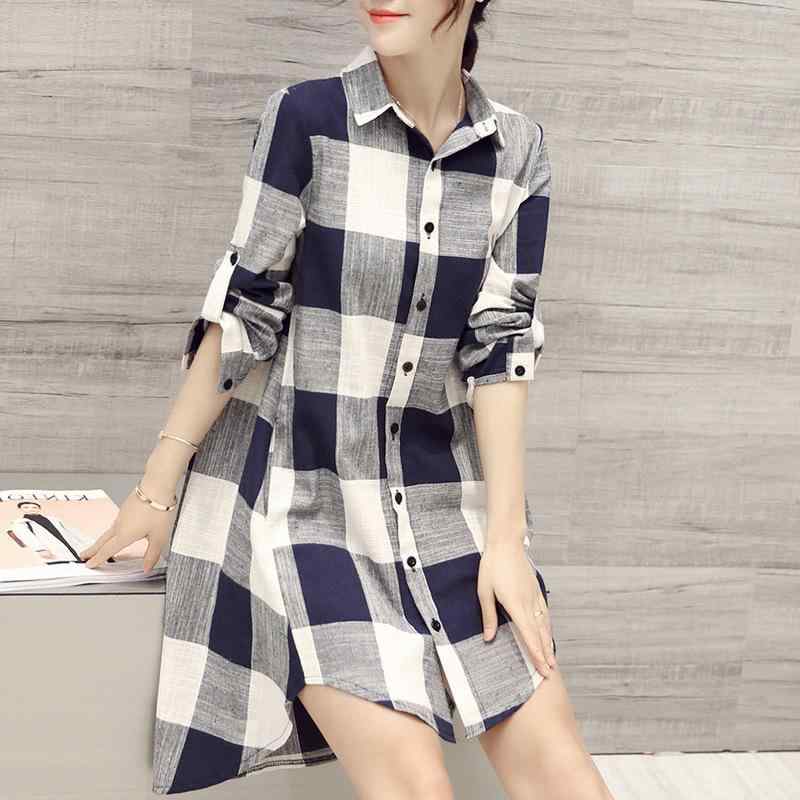 シャツ レディース 長袖 ミドル丈 韓国 ゆったり 格子柄 ブラウス 重ね着 トップス カジュアル 薄手 ジャケット 羽織り