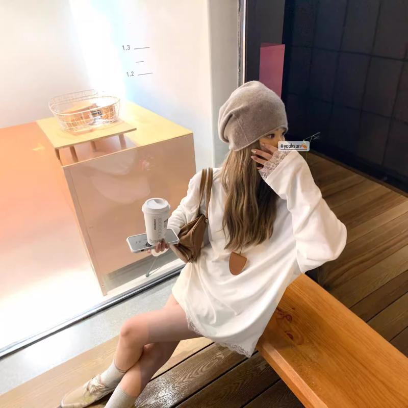 Tシャツ レディース 長袖 薄手 ラウンドネック レース 日焼け防止 接触冷感 接触涼感 ゆったり 紫外線対策 トップス カットソー カジュアル 普段使い2