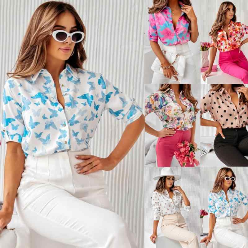 シャツ レディース 長袖 プリント ブラウス トップス アマゾン 春夏 カジュアル おしゃれ きれいめ 通勤