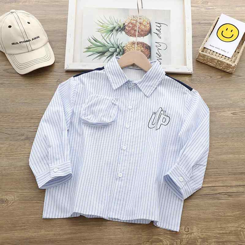 シャツ キッズ 男の子 オックスフォード 長袖 ストライプ トップス アウター 子供服 春秋 ゆったり 普..