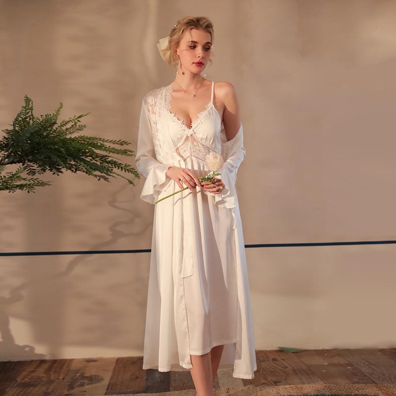 パジャマ レディース ルームウェア サテン レース キャミソール スリップ ロング丈 浴衣風 ワンピース 2点セット 接触冷感 部屋着 寝間着 かわいい セクシー 春夏