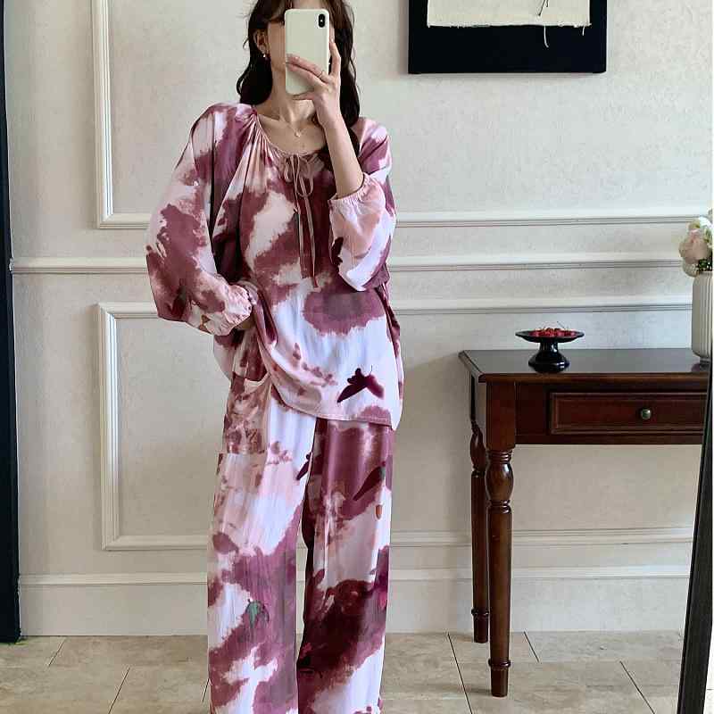 パジャマ レディース 春夏秋 綿 ルームウェア 上下セット 接触冷感 ゆったり 大きいサイズ 高級感 外出可能 和風 部屋着