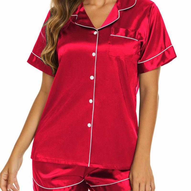 パジャマ レディース 春夏 半袖 短パン ルームウェア 上下セット 部屋着 リラックスウェア 接触冷感 無地 シンプル かわいい