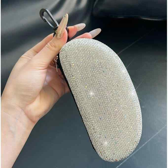 メガネケース レディース サングラスケース 大判 ジルコニア付き 携帯用 近視メガネケース2