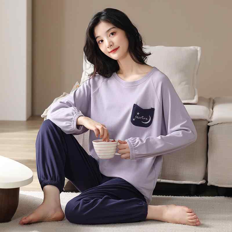 パジャマ レディース 春夏 ルームウェア 綿100% 長袖 上下セット かわいい 部屋着 全綿 運動着 寝巻き エアコン対策 普段使い