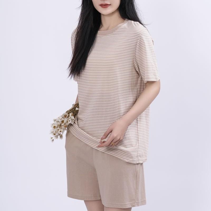 パジャマ レディース 半袖 短パン 長ズボン 綿 吸汗 通気 ホームウェア 部屋着 寝巻き 上下セット ルームウェア2