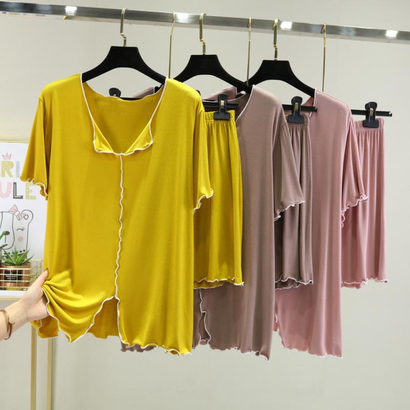 パジャマ レディース モダール 春夏 セットアップ 接触冷感 ショートパンツ 薄手 部屋着 ルームウェア 大きいサイズ ゆったり リラックス 2点セット かわいい 普段使い