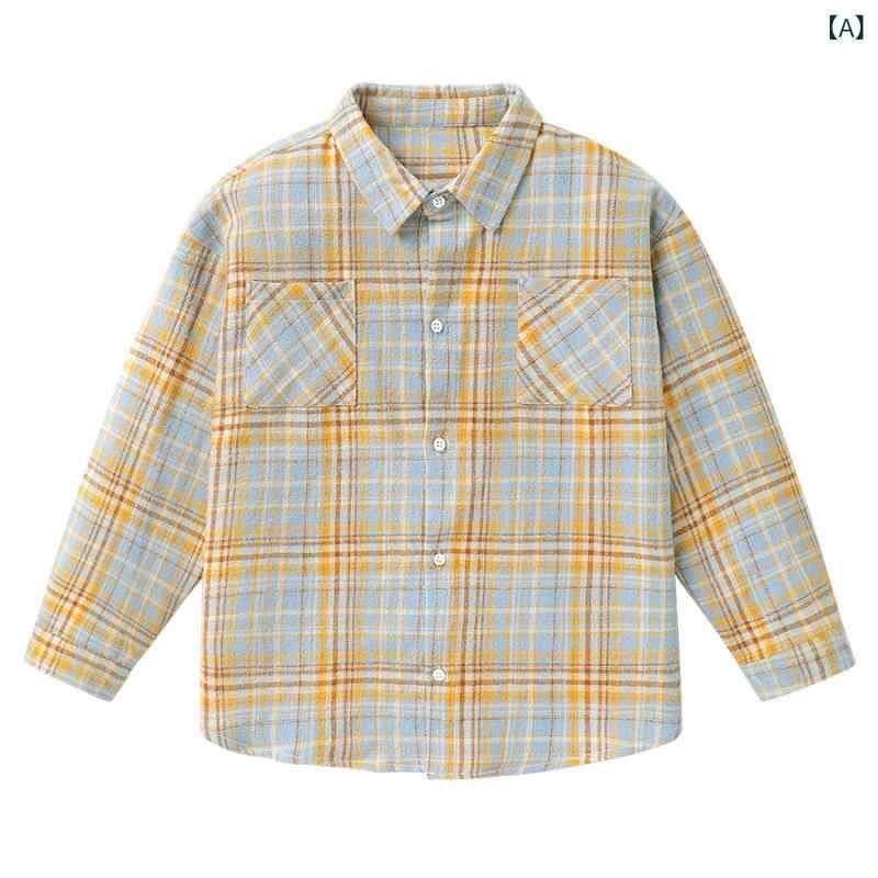 シャツ 子供服 男の子 全綿 オックスフォード 格子柄 春秋 アウター ベビー服 おしゃれ 普段着