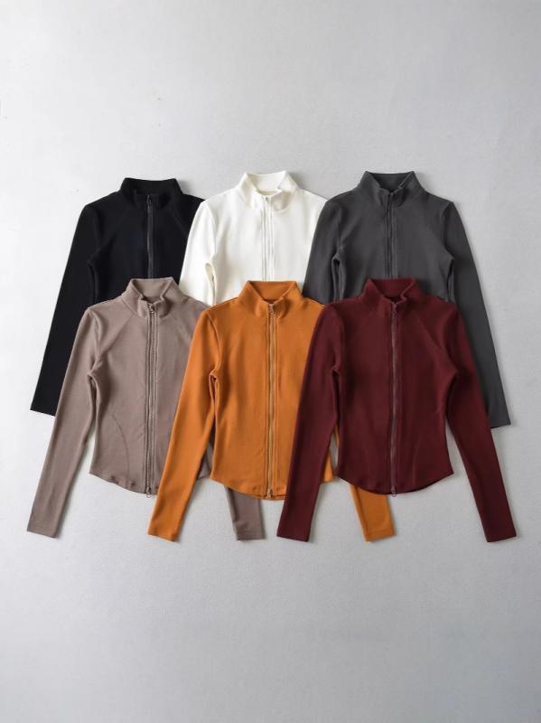 Tシャツ レディース 秋冬 ストレッチ スリム ダブルジップ ハイネック カーディガン トップス オーストラリアンウール ウエストシェイプ あったか 伸縮性 sofapotato-10574272 ソファポテト パッケージ画像