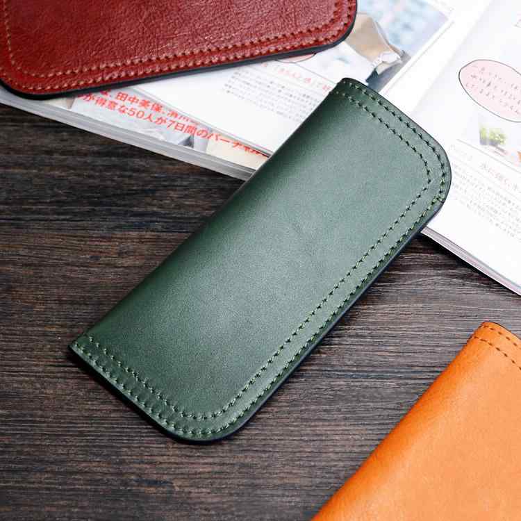 メガネケース 男性用 高級感 本革 ハンドメイド 眼鏡ケース サングラスケース 車載 携帯用 近視眼鏡 収納2