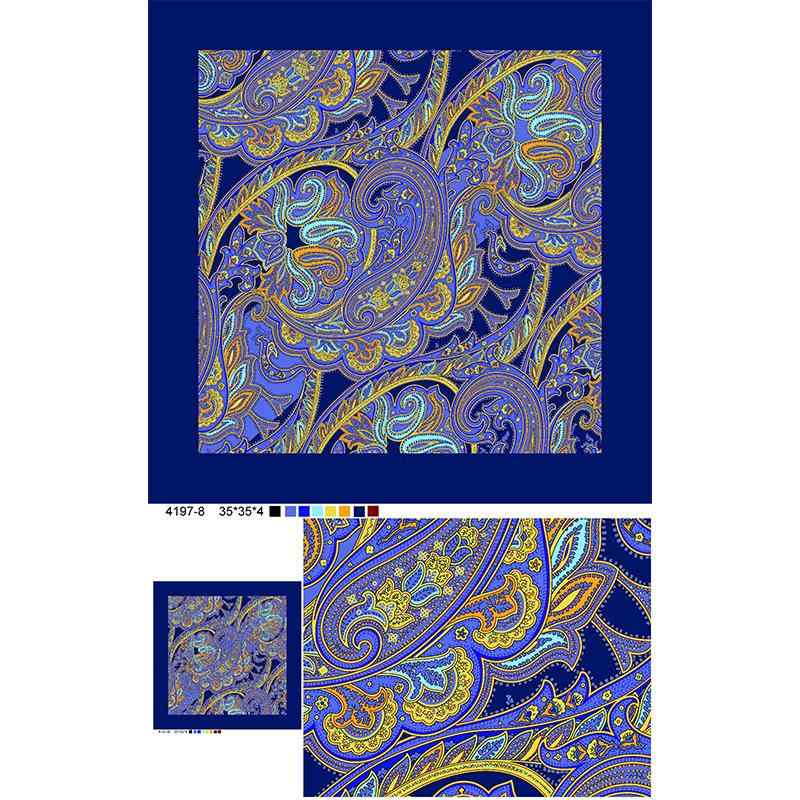 ポケットチーフ 男性用 ペイズリー柄 バンダナ柄 シルク スカーフ ハンカチ 正方形 上品2