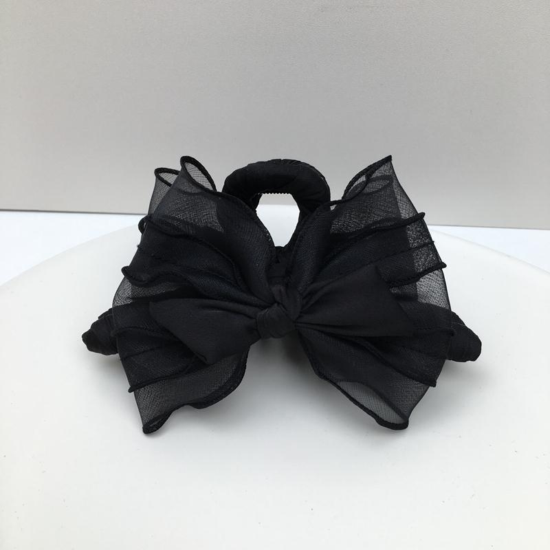 ヘアクリップ レディース 黒 チュール バタフライ ヘアアクセサリー 韓国 プリンセス 高見え まとめ髪 ..