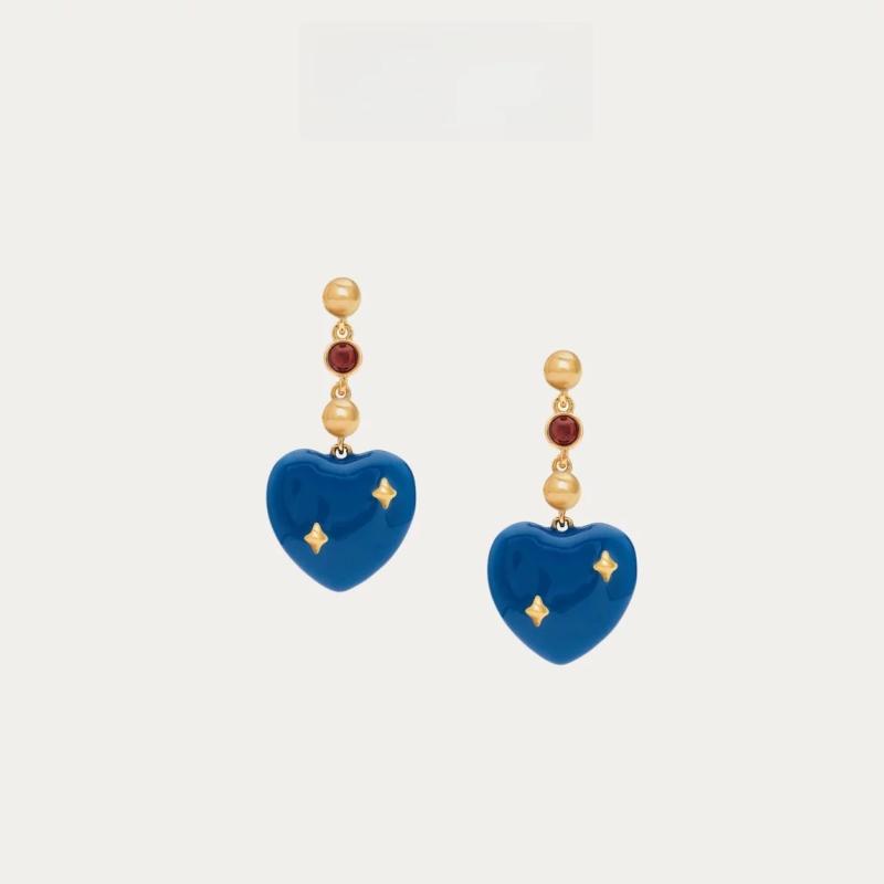 Cubic Zirconia - ピアス レディース シルバー925 クラインブルー ハート 豪華感 イヤリング シルバー アレルギー対応